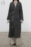 Mutedance 24 Autumn and Winter Drawstring Wool Long Coat Series MD-MD24FW56-GRAY MD24FW56 MD24FW57